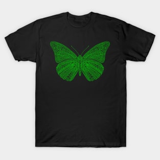 Butterfly design created using line art - green version T-Shirt